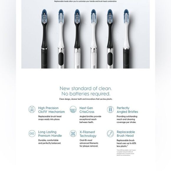 Oral B Clic Manual Toothbrush • Onyx Black Magnetic Toothbrush Holder • NIB - Picture 13 of 13